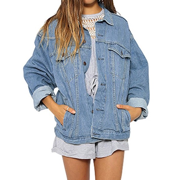 ✦🎉HP🎉NEW Boyfriend Long Sleeve Loose Jean Jacket - Picture 4 of 8